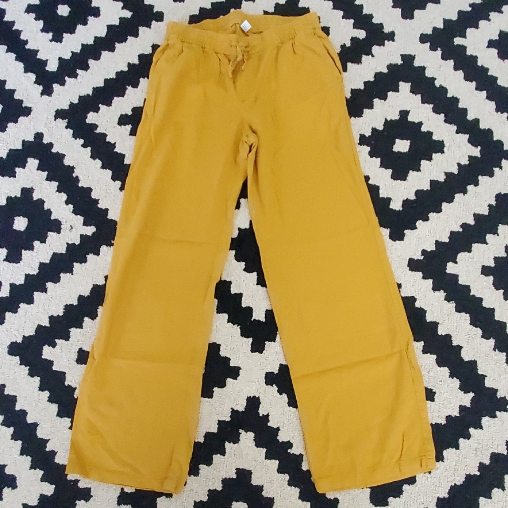 Mustard yellow linen pants